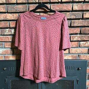 Democracy Puff Sleeve Animal print short sleeve knit top